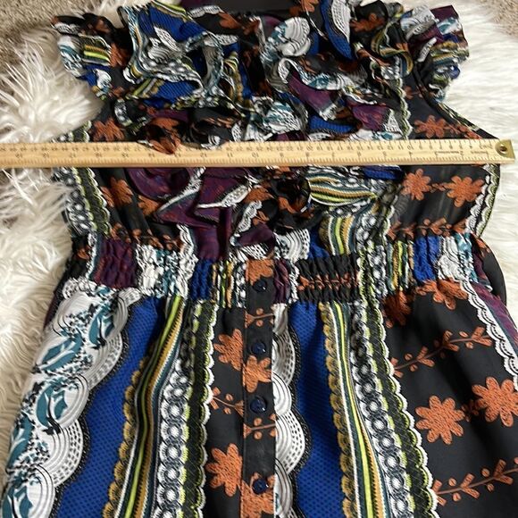 Twenty one Dress Womens size Small chiffon floral mini Ruffle Cap Sleeve - Picture 11 of 12